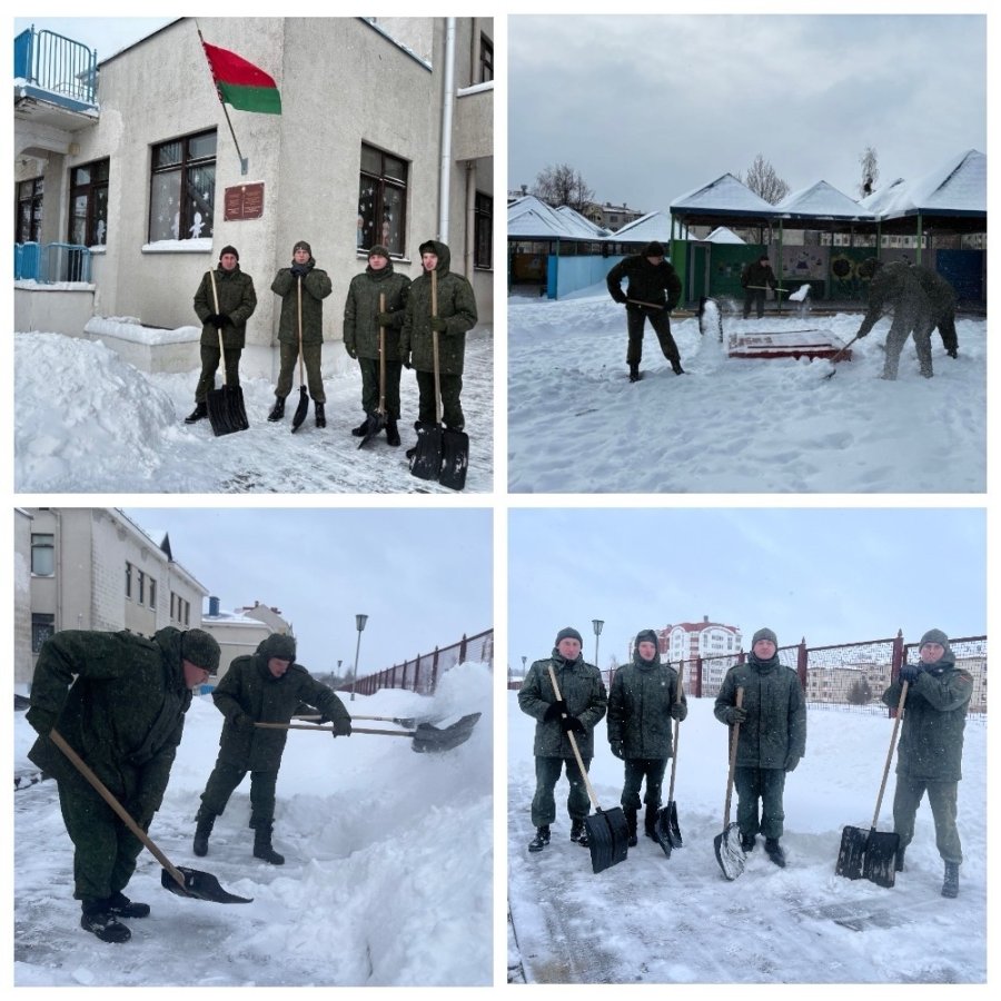 Спасибо военнослужащим за помощь в уборке снега!